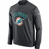 Men's Miami Dolphins Nike Anthracite Sideline Circuit Performance Sweatshirt,baseball caps,new era cap wholesale,wholesale hats